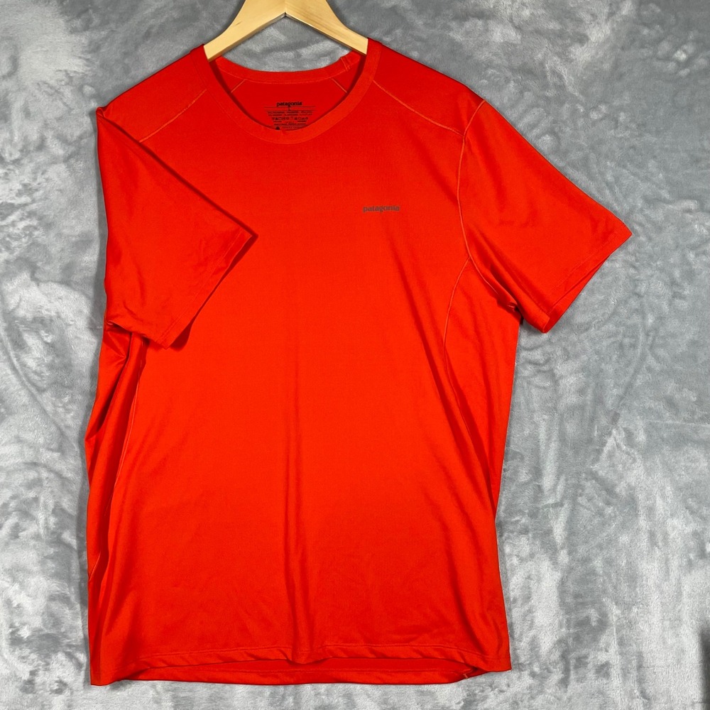 Patagonia Mens Capilene Daily T-Shirt Orange Short Sleeve Athletic 45600 Size L - Picture 2 of 8